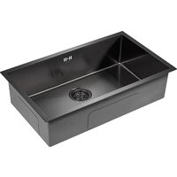 Кухонная мойка Paulmark NEXT 74 UNI PM215444-GM (черный/вороненая сталь) - Изображение №2 — Chaika Market