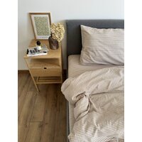 Евро комплект постельного белья Царство сновидений Вареный хлопок Бежевая полоса 150-0134 (евро с прост. на рез. 180х200,нав. 70x70) - Изображение №3 — Chaika Market