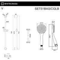 Душевой гарнитур  Whitecross SET51BASICGLB (брашированное золото) - Изображение №2 — Chaika Market