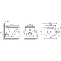 Унитаз подвесной Ceramica Nova Rimless CN1804 + 38772001 - Изображение №11 — Chaika Market