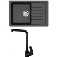 Кухонная мойка Berge BR-7602 + Like F8005022 (черный) — Chaika Market