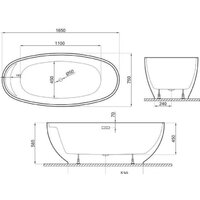 Ванна Polimat Kivi 165x75 (отдельностощая, белый) - Изображение №3 — Chaika Market