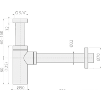 Сифон Alcaplast A400Black - Изображение №2 — Chaika Market