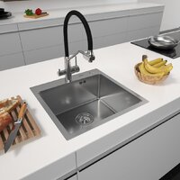 Кухонная мойка ARFEKA Eco AR 500*500 Satin Decor Volcanic Rock — Chaika Market