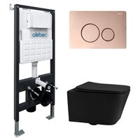 Унитаз подвесной Abber Rechteck AC1201MB-AC0105-AC0121RG (с кнопкой смыва) — Chaika Market