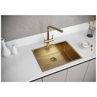 Кухонная мойка Paulmark Next 58 Uni PM215844-BG (золото/брашированное золото) - Изображение №8 — Chaika Market