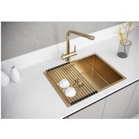Кухонная мойка Paulmark Next 58 Uni PM215844-BG (золото/брашированное золото) - Изображение №7 — Chaika Market