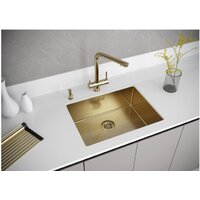 Кухонная мойка Paulmark Next 58 Uni PM215844-BG (золото/брашированное золото) - Изображение №9 — Chaika Market