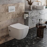 Унитаз подвесной Roxen Cube bidet в комплекте с инсталляцией StounFix Dual Fresh 6 в 1 966246 (кнопка: бежевый) - Изображение №10 — Chaika Market