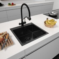 Кухонная мойка ARFEKA Eco AR 500*500 Black PVD Nano Decor Volcanic Rock — Chaika Market