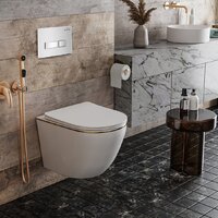 Унитаз подвесной Roxen Antares Gold в комплекте с инсталляцией StounFix Dual Fresh 6 в 1 904965 (белое стекло) - Изображение №10 — Chaika Market