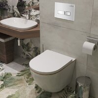 Унитаз подвесной Roxen Antares Gold в комплекте с инсталляцией StounFix Dual Fresh 6 в 1 904965 (белое стекло) - Изображение №9 — Chaika Market