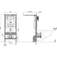 Унитаз подвесной Roxen Cube bidet в комплекте с инсталляцией StounFix Dual Fresh 6 в 1 966127 (кнопка: серый бетон) - Изображение №17 — Chaika Market