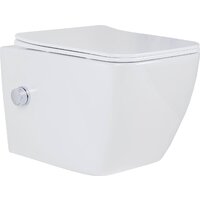 Унитаз подвесной Roxen Cube bidet в комплекте с инсталляцией StounFix Dual Fresh 6 в 1 966127 (кнопка: серый бетон) - Изображение №5 — Chaika Market