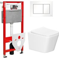 Унитаз подвесной Lauter Square 214903 + TECE Kit 9400413 с кнопкой (белый) - Изображение №2 — Chaika Market