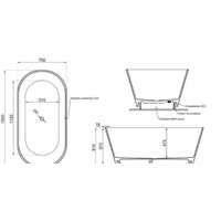 Ванна Polimat Ida 150x75 (отдельностощая, белый) - Изображение №3 — Chaika Market