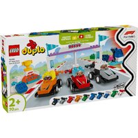 Конструктор LEGO Duplo 10445 Гоночные автомобили и пилоты команды F1 — Chaika Market