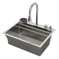 Кухонная мойка Roxen Stage Plus 560250-60 многофункциональная 8 в 1 (60*48/сатин) - Изображение №4 — Chaika Market
