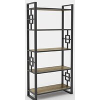 Стеллаж Hype Mebel Квадро 50x170 (черный/дуб галифакс олово) - Изображение №1 — Chaika Market