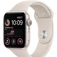 Умные часы Apple Watch SE 2 44 мм (алюминиевый корпус, звездный свет/звездный свет, спортивный силиконовый ремешок S/M) — Chaika Market
