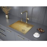 Кухонная мойка Paulmark Next 54 Uni PM215444-BG (золото/брашированное золото) - Изображение №3 — Chaika Market