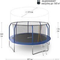 Батут Unix Line Supreme Basic 14 ft (blue) - Изображение №12 — Chaika Market