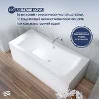 Ванна Lauter Belgravia 170x75 21110170 (с ножками и лицевым экраном) - Изображение №4 — Chaika Market