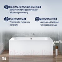 Ванна Lauter Belgravia 170x75 21110170 (с ножками и лицевым экраном) - Изображение №5 — Chaika Market