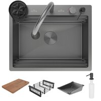 Кухонная мойка Roxen Stage Plus 560250-60B многофункциональная 8 в 1 (60*48/графит) - Изображение №3 — Chaika Market