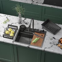 Кухонная мойка Roxen Stage Plus 560250-60B многофункциональная 8 в 1 (60*48/графит) - Изображение №2 — Chaika Market