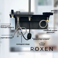 Кухонная мойка Roxen Stage Plus 560250-60B многофункциональная 8 в 1 (60*48/графит) - Изображение №15 — Chaika Market