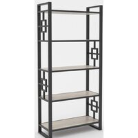 Стеллаж Hype Mebel Квадро 50x170 (черный/дуб галифакс натуральный) - Изображение №1 — Chaika Market