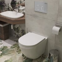 Унитаз подвесной Roxen Antares One Rimless 6 в 1 StounFix Dual Fresh 560993 (кнопка: матовая) - Изображение №9 — Chaika Market