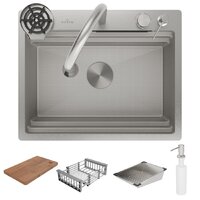 Кухонная мойка Roxen Stage Plus 560250-60-S многофункциональная 8 в 1 (60*48/текстурный сатин) - Изображение №3 — Chaika Market