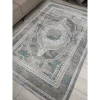 Ковер для жилой комнаты Radjab Carpet Афина Прямоугольник 1032A 12976RK (3x5, Grey/Green) - Изображение №3 — Chaika Market