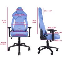 Игровое (геймерское) кресло Thermaltake V Comfort (синий/белый) - Изображение №15 — Chaika Market