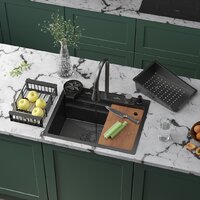 Кухонная мойка Roxen Stage Plus 560250-60-BS многофункциональная 8 в 1 (60*48/текстурный графит) — Chaika Market