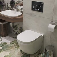 Унитаз подвесной Roxen Antares One Rimless 6 в 1 StounFix Dual Fresh 543489 (кнопка: черный матовый) - Изображение №11 — Chaika Market
