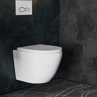 Унитаз подвесной Roxen Antares 530185-02 в комплекте с инсталляцией StounFix Dual Fresh 6 в 1 966195 (кнопка: бежевый) - Изображение №10 — Chaika Market