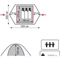 Треккинговая палатка Tramp Lite Hunter 3 - Изображение №2 — Chaika Market