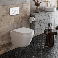 Унитаз подвесной Roxen Antares в комплекте с инсталляцией StounFix Dual Fresh 6 в 1 533876 (кнопка: белый глянец) - Изображение №8 — Chaika Market