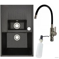 Кухонная мойка БелЭворс Forma R + смеситель W74004-2 + дозатор L405F (черный) — Chaika Market