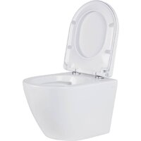 Унитаз подвесной Roxen Antares 530185-02 в комплекте с инсталляцией StounFix Dual Fresh 6 в 1 966055 (кнопка: серый бетон) - Изображение №7 — Chaika Market