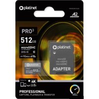 Карта памяти Platinet Pro 3 microSDXC PMMSDX512UIII 512GB + адаптер - Изображение №2 — Chaika Market