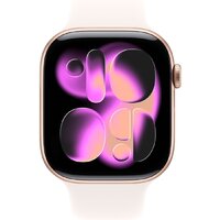 Умные часы Apple Watch Series 11 46 мм (алюминиевый корпус, розовое золото/легкие румяна, спортивный силиконовый ремешок S/M) - Изображение №2 — Chaika Market