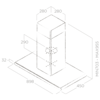Кухонная вытяжка Elica Galaxy Island WHIX/A/90X45 PRF0019192B - Изображение №3 — Chaika Market