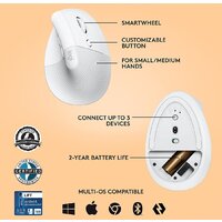Вертикальная мышь Logitech Lift (белый) - Изображение №6 — Chaika Market