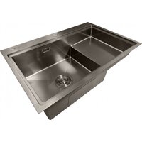 Кухонная мойка Stellar S6550NB-TU-L (нано черный, с доской) - Изображение №8 — Chaika Market