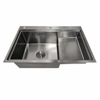 Кухонная мойка Stellar S6550NB-TU-L (нано черный, с доской) - Изображение №5 — Chaika Market