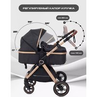 Универсальная коляска Rant Basic Roller Gold RA161 (2 в 1, black) - Изображение №4 — Chaika Market